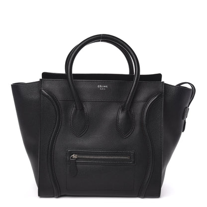 Celine Drummed Calfskin Mini Luggage Black 1 of 10