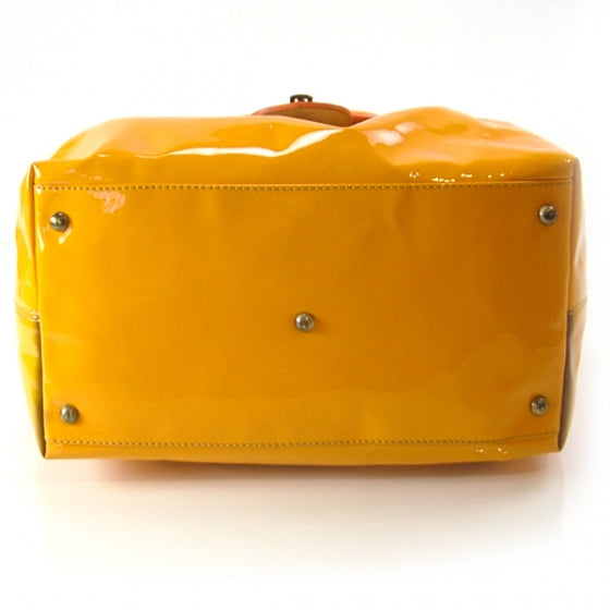 Fendi Patent B Bag Bowler Tote Yellow 5 of 12