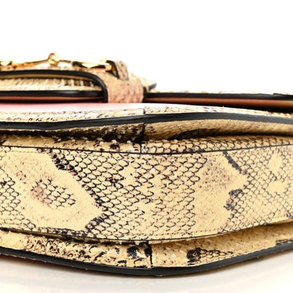 Gucci Azalea Calfskin Snakeskin Horsebit 1955 Shoulder Bag Wild Rose Beige 13 of 13