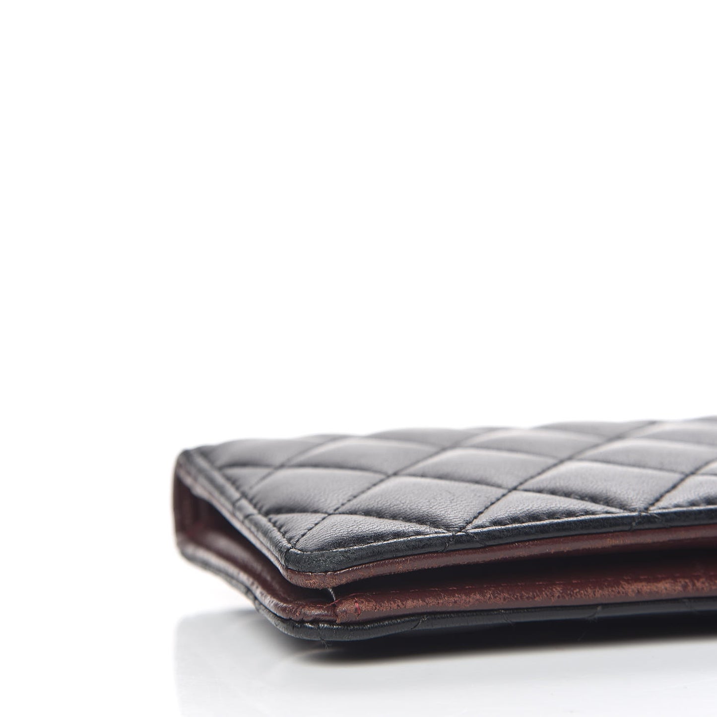 Lambskin Quilted Yen Wallet Black