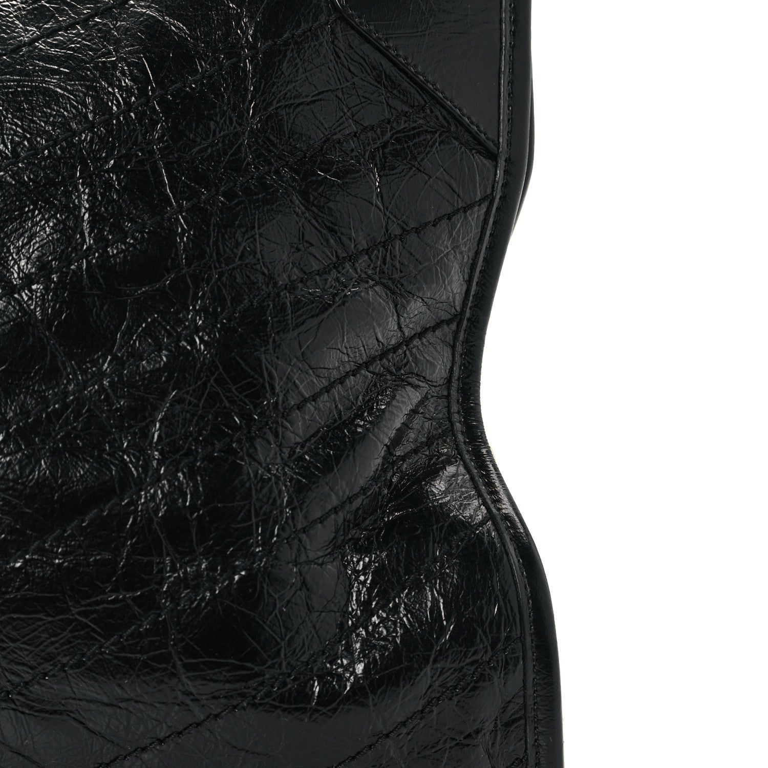 Saint Laurent Crinkled Calfskin Matelasse Monogram Medium Niki Shopper Tote Black 10 of 11