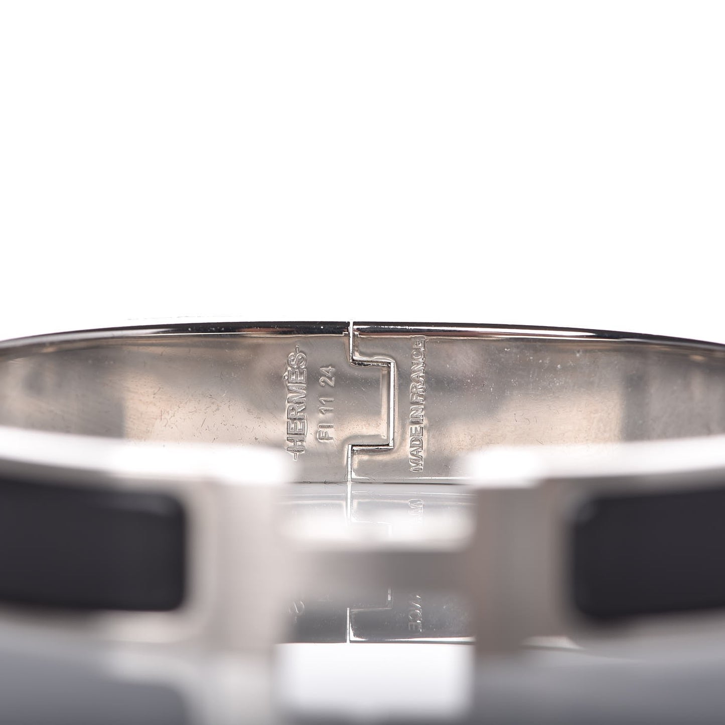 Matte Enamel Narrow Clic Clac HH Bracelet GM Black