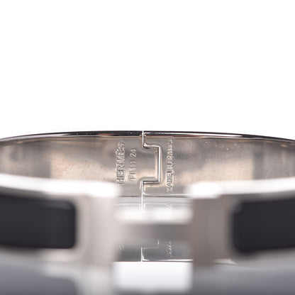 Hermes Matte Enamel Narrow Clic Clac HH Bracelet GM Black 4 of 5