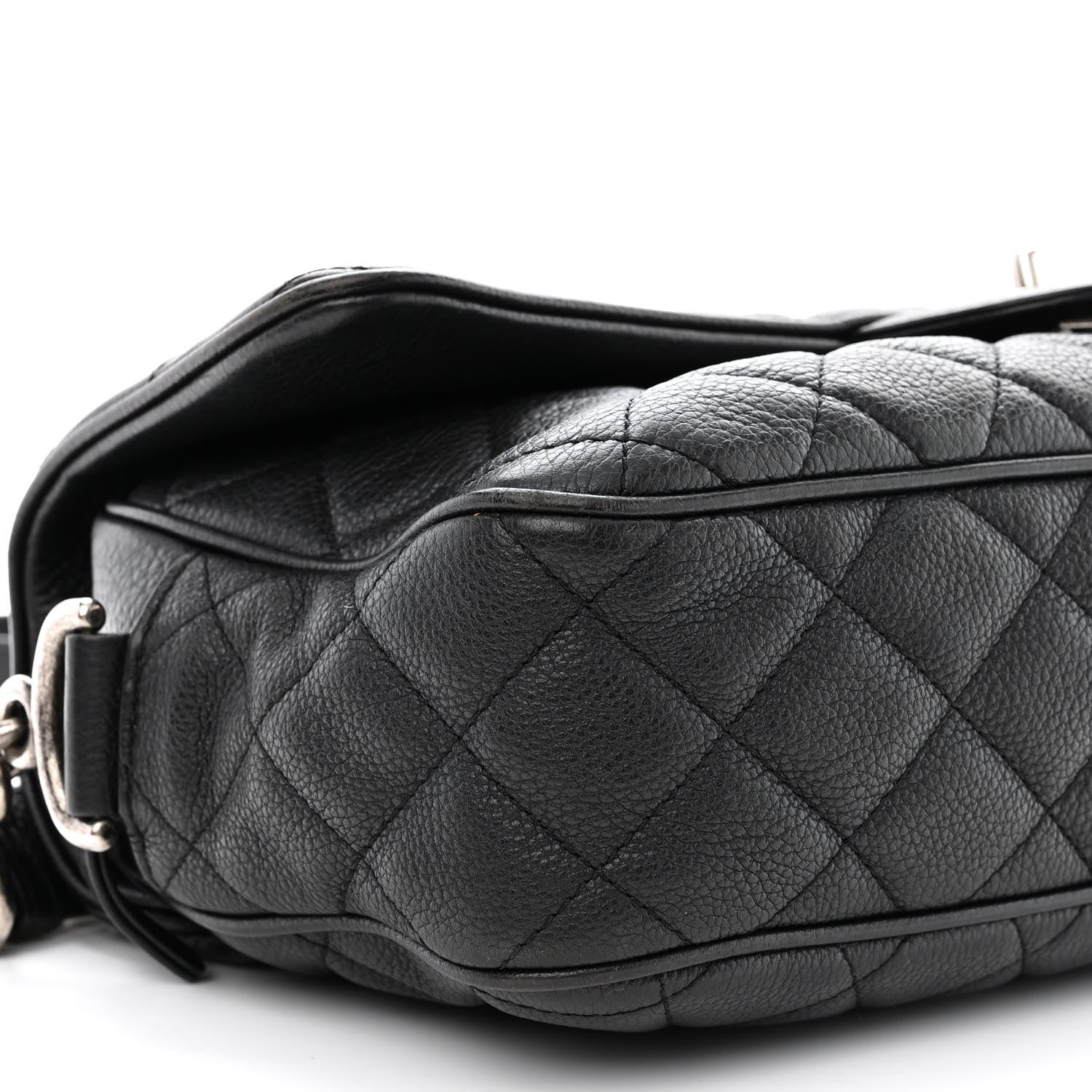 Chanel Grained Calfskin Quilted Medium Casual Rock Flap Black 9 of 13