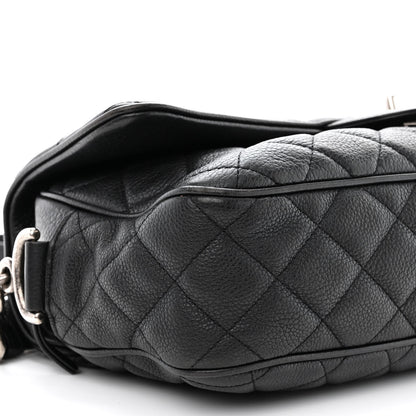 Chanel Grained Calfskin Quilted Medium Casual Rock Flap Black 9 of 13