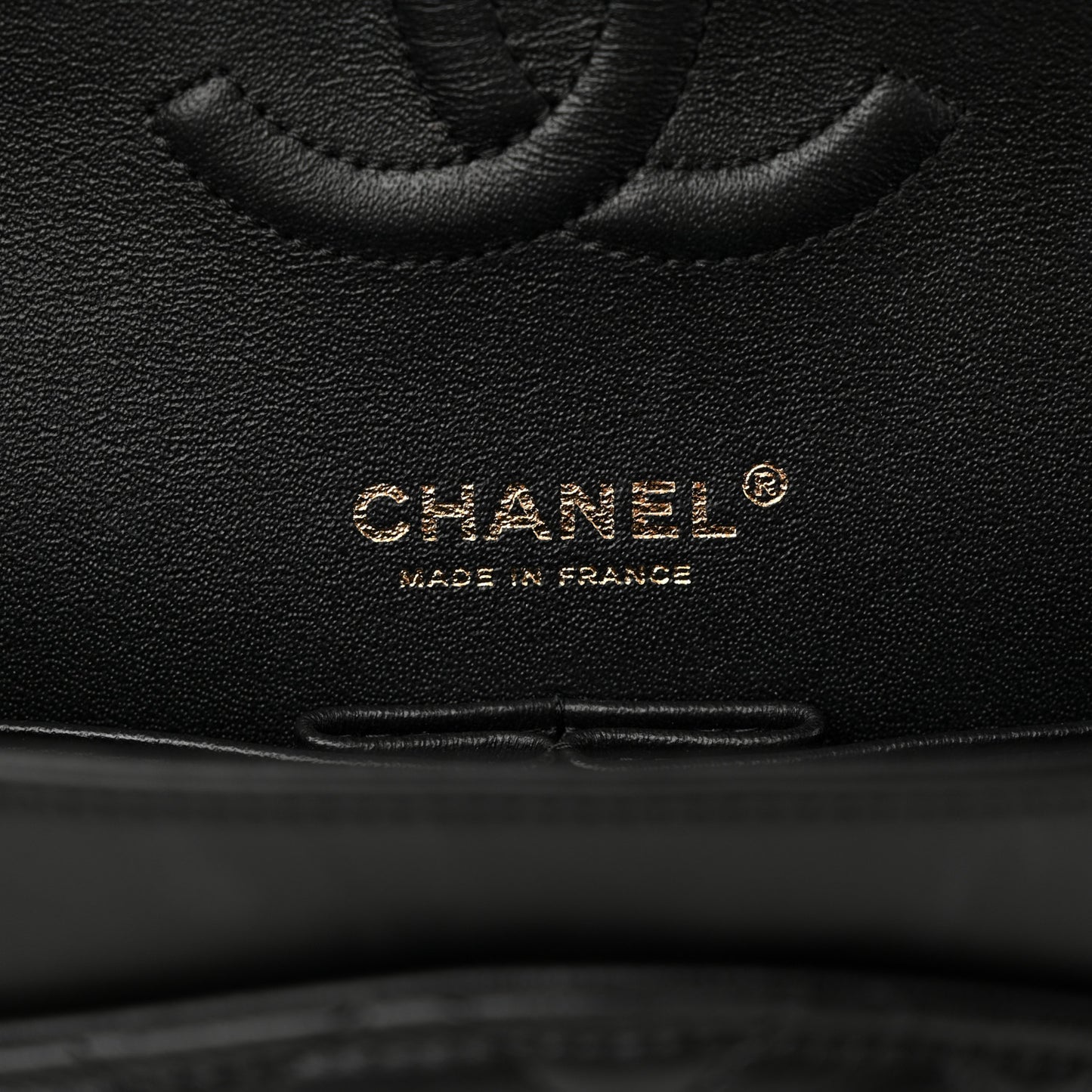 Lambskin Quilted Studded Medium Double Flap Black