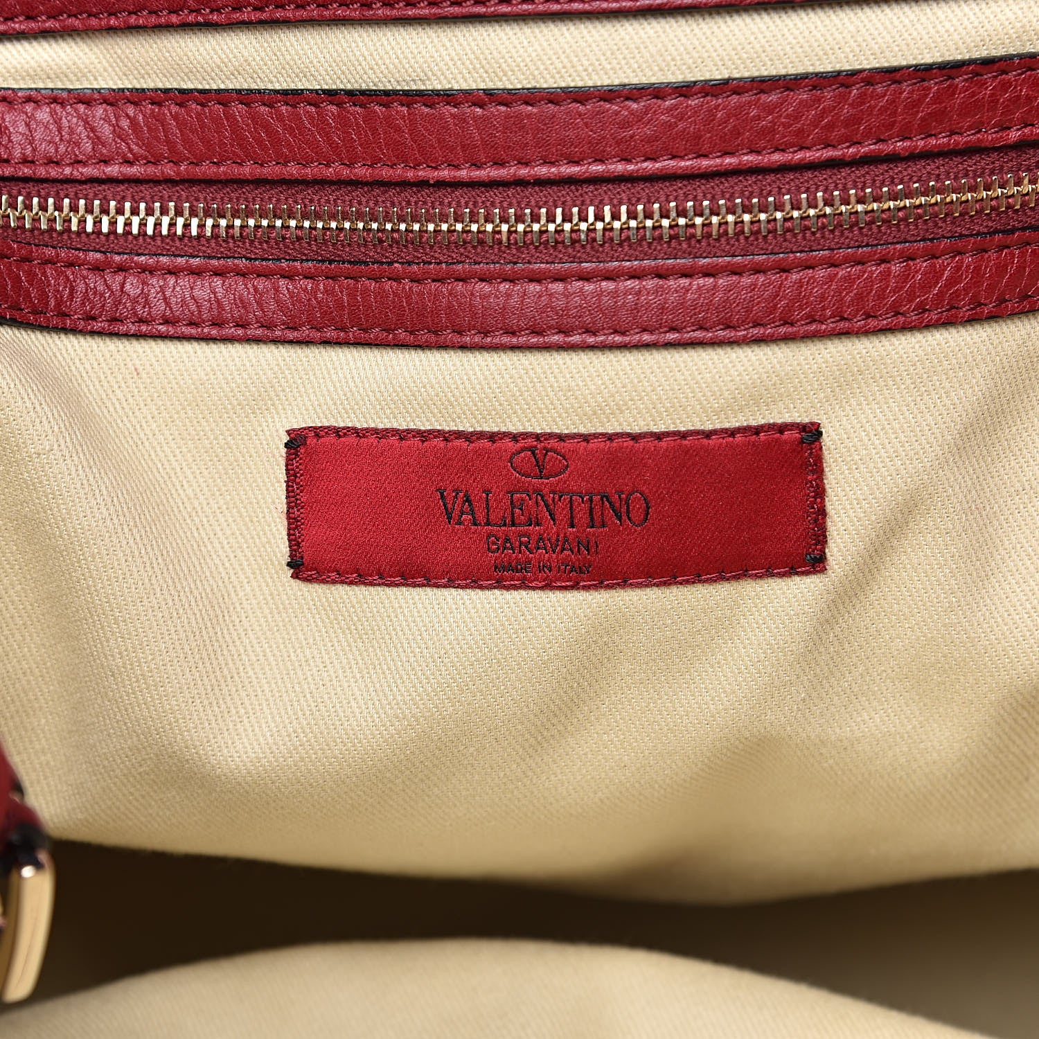 Valentino Garavani Grained Calfskin Va Va Voom Tote Dark Red 5 of 16