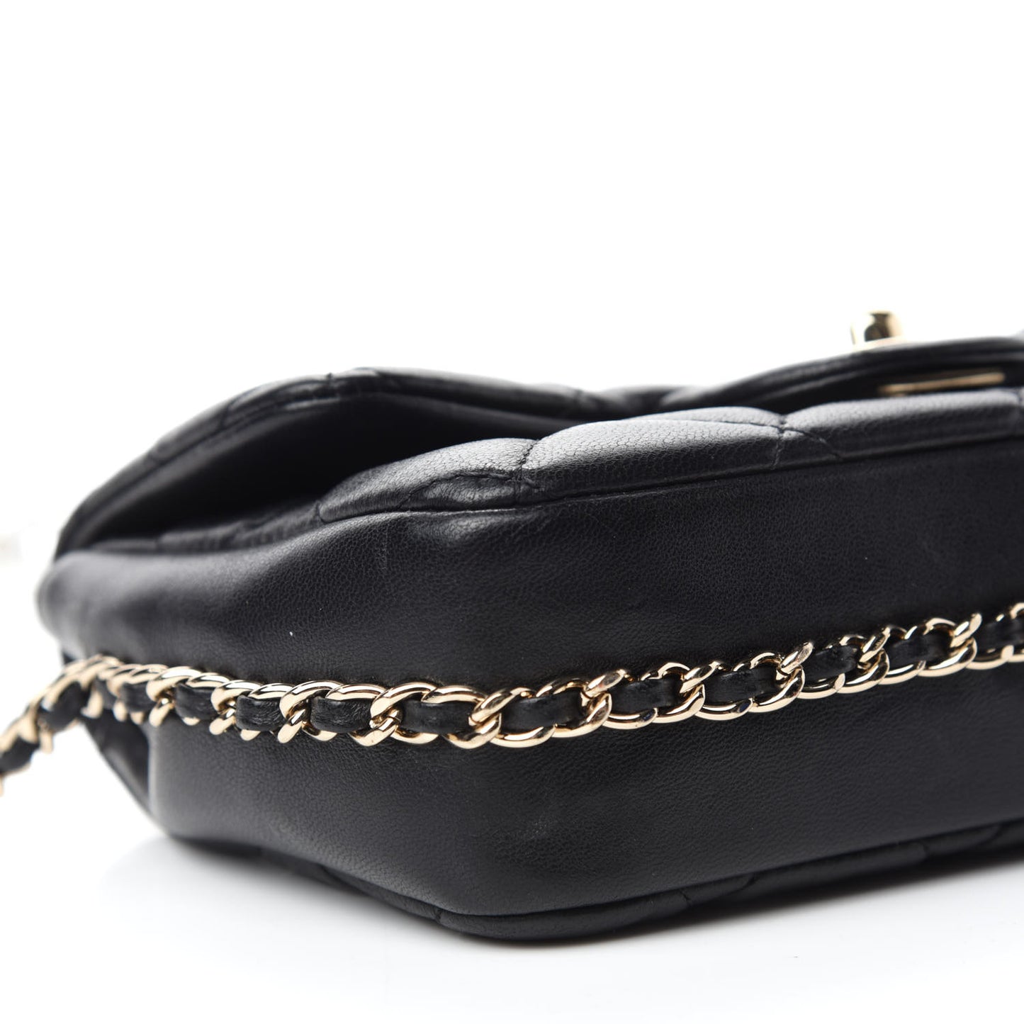 Lambskin Quilted Mini My Precious Flap Black