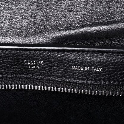 Celine Drummed Calfskin Suede Small Trapeze Black 7 of 9