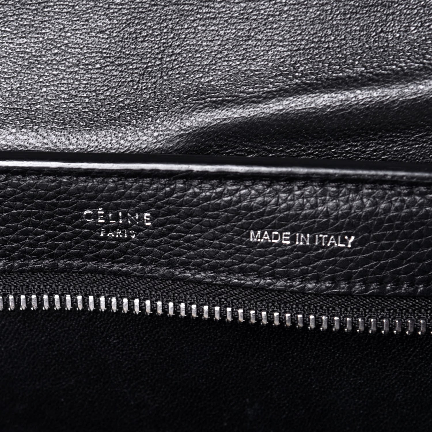 Celine Drummed Calfskin Suede Small Trapeze Black 7 of 9