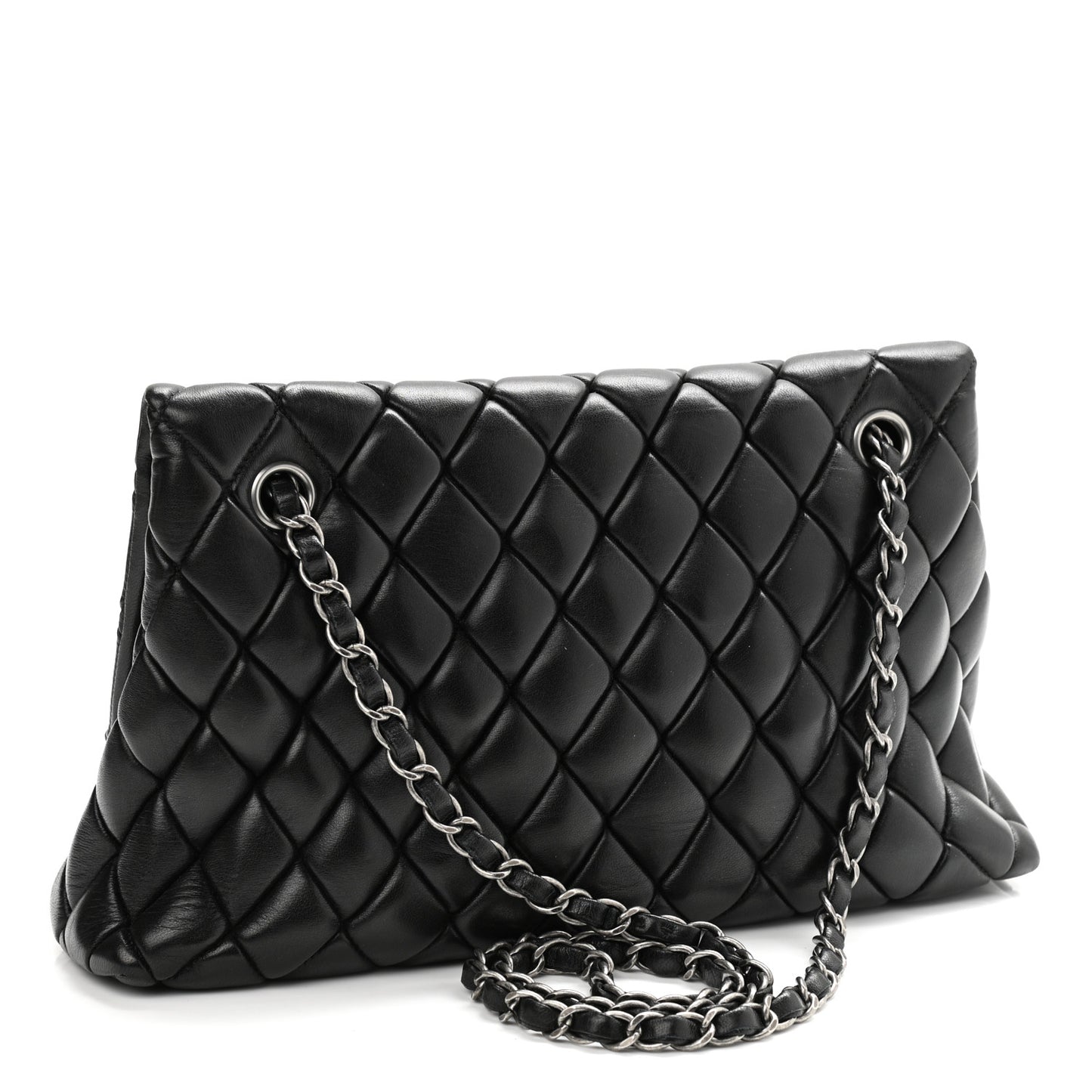 Lambskin Large New Bubble Flap Black