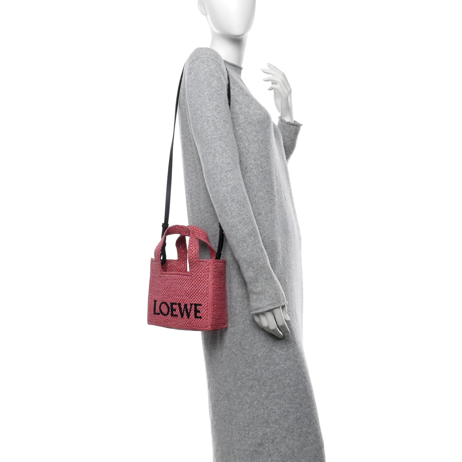 Loewe X PAULA'S IBIZA Raffia Font Tote Sunset Pink 2 of 10