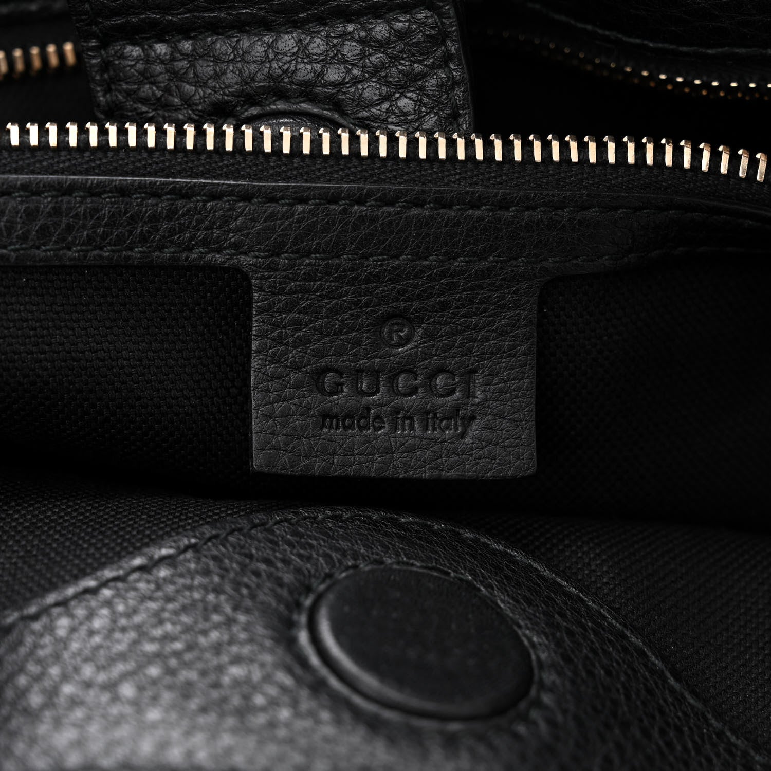 Gucci Pebbled Calfskin Large Bamboo Shopper Tote Black Black 6 of 11