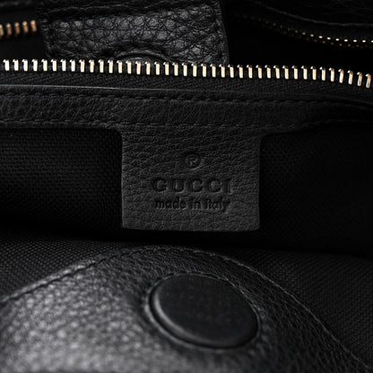 Gucci Pebbled Calfskin Large Bamboo Shopper Tote Black Black 6 of 11