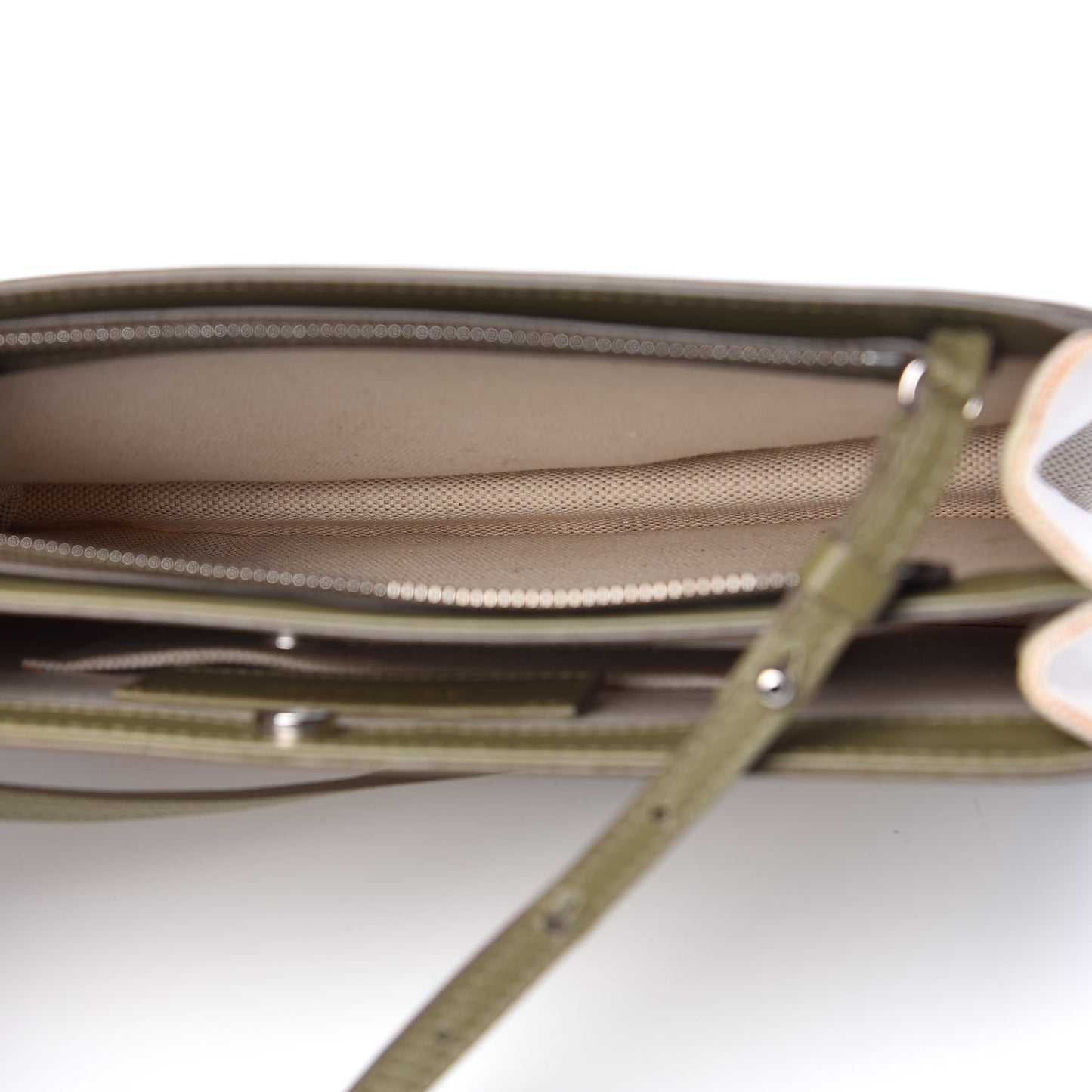 Cotton Canvas Pochette Crossbody Bag Vert Militaire