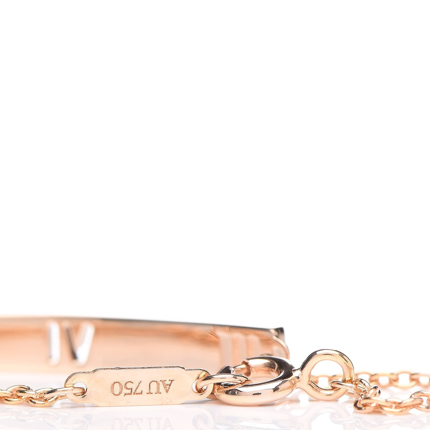 Tiffany 18K Rose Gold Diamond Atlas Bar Pierced Bracelet 6 of 8