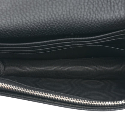 Gucci Dollar Calfskin Enamel Monochrome Mini GG Marmont Chain Wallet Black 7 of 11