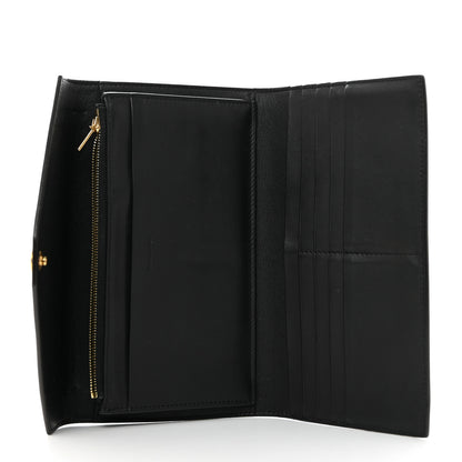 Celine Smooth Calfskin Pocket Tri-Fold Multifunction Envelope Flap Wallet Black Multicolor 5 of 9