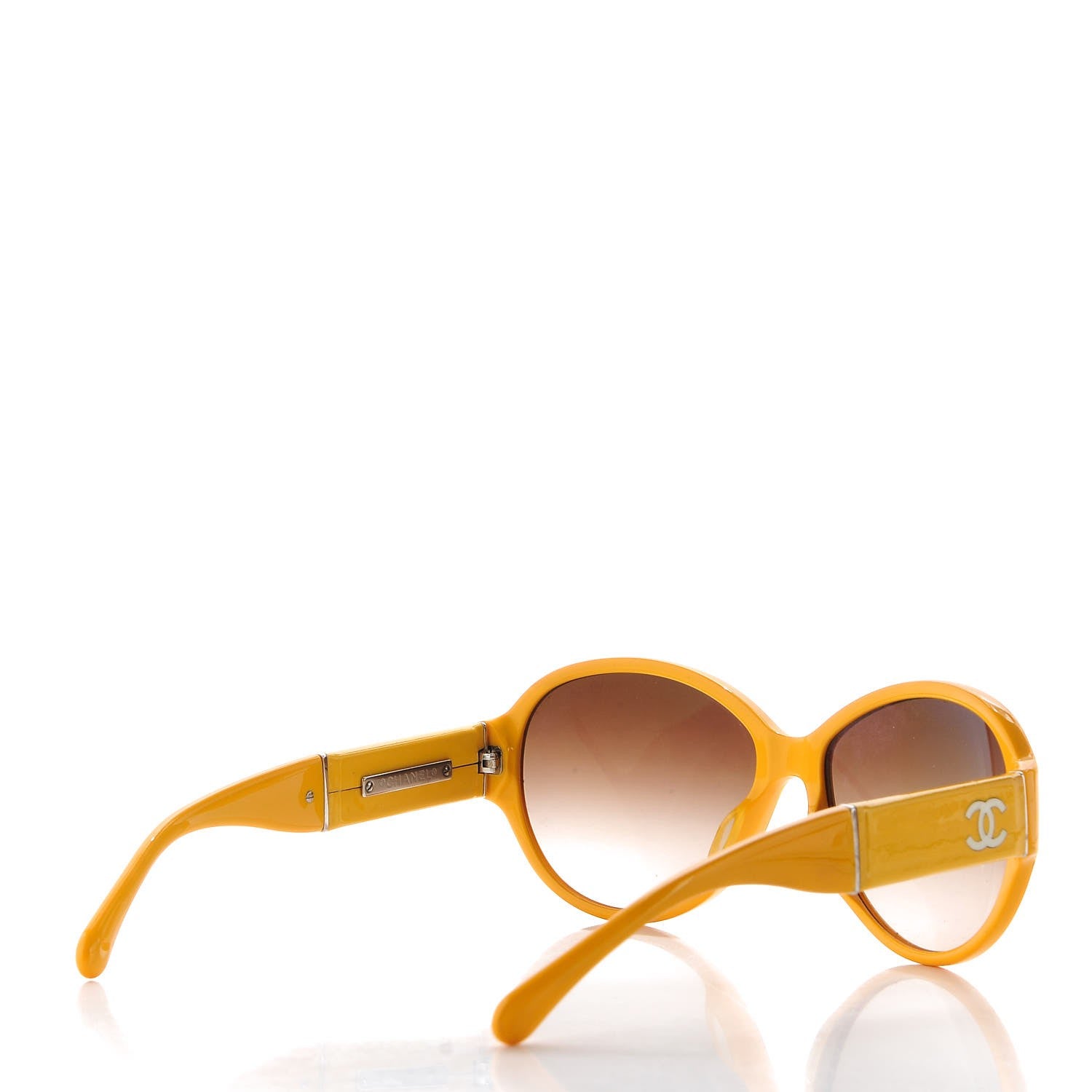 Chanel Patent CC Logo Sunglasses 5229Q Bright Yellow 3 of 7