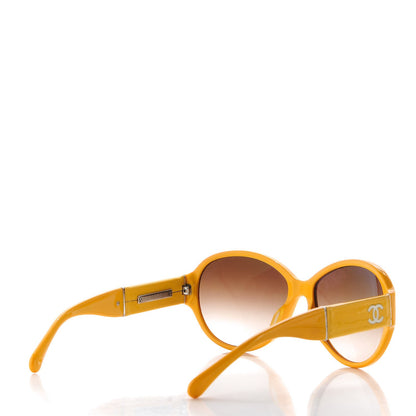 Chanel Patent CC Logo Sunglasses 5229Q Bright Yellow 3 of 7