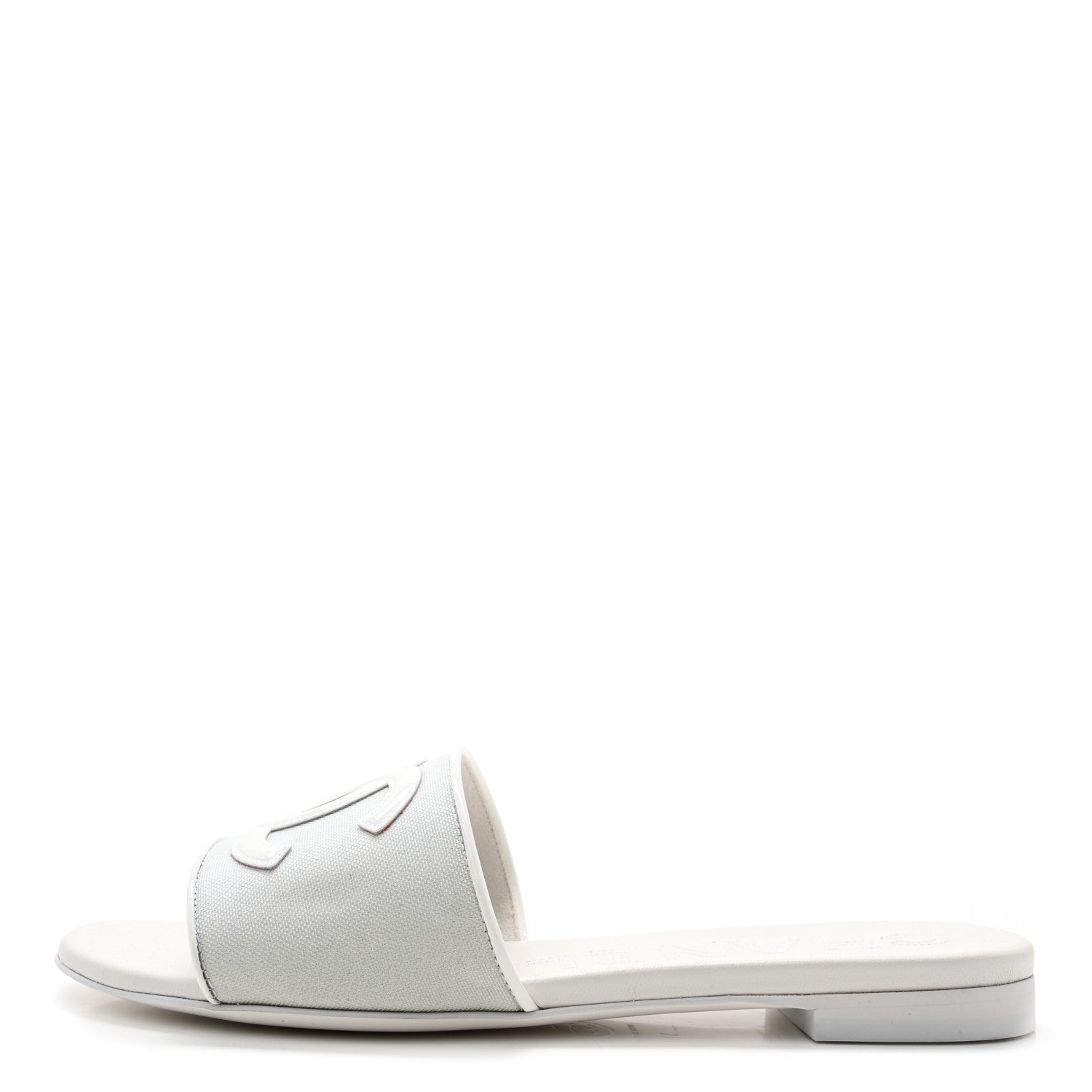 Chanel Mesh Patent Calfskin CC Mules 37 White 1 of 12