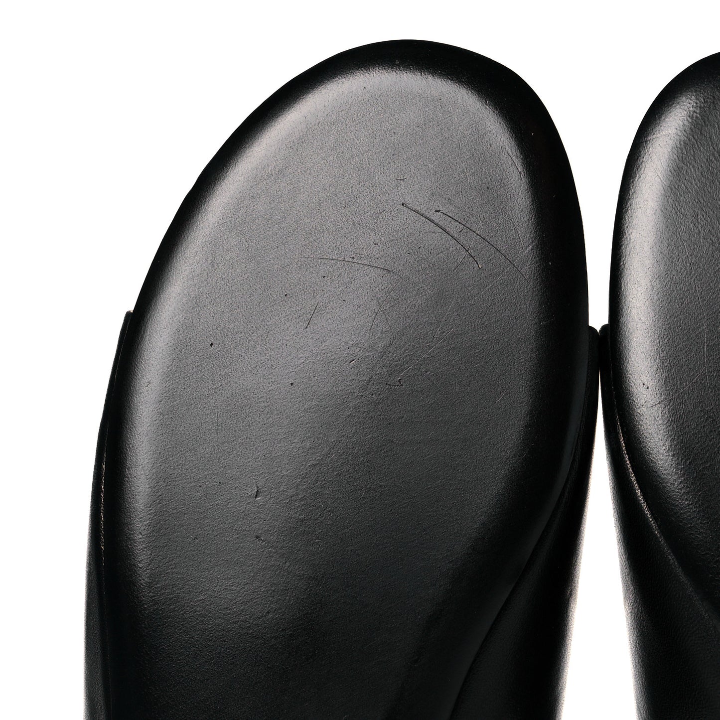 Shiny Smooth Sheepskin Box Flat Sandals 41 Black