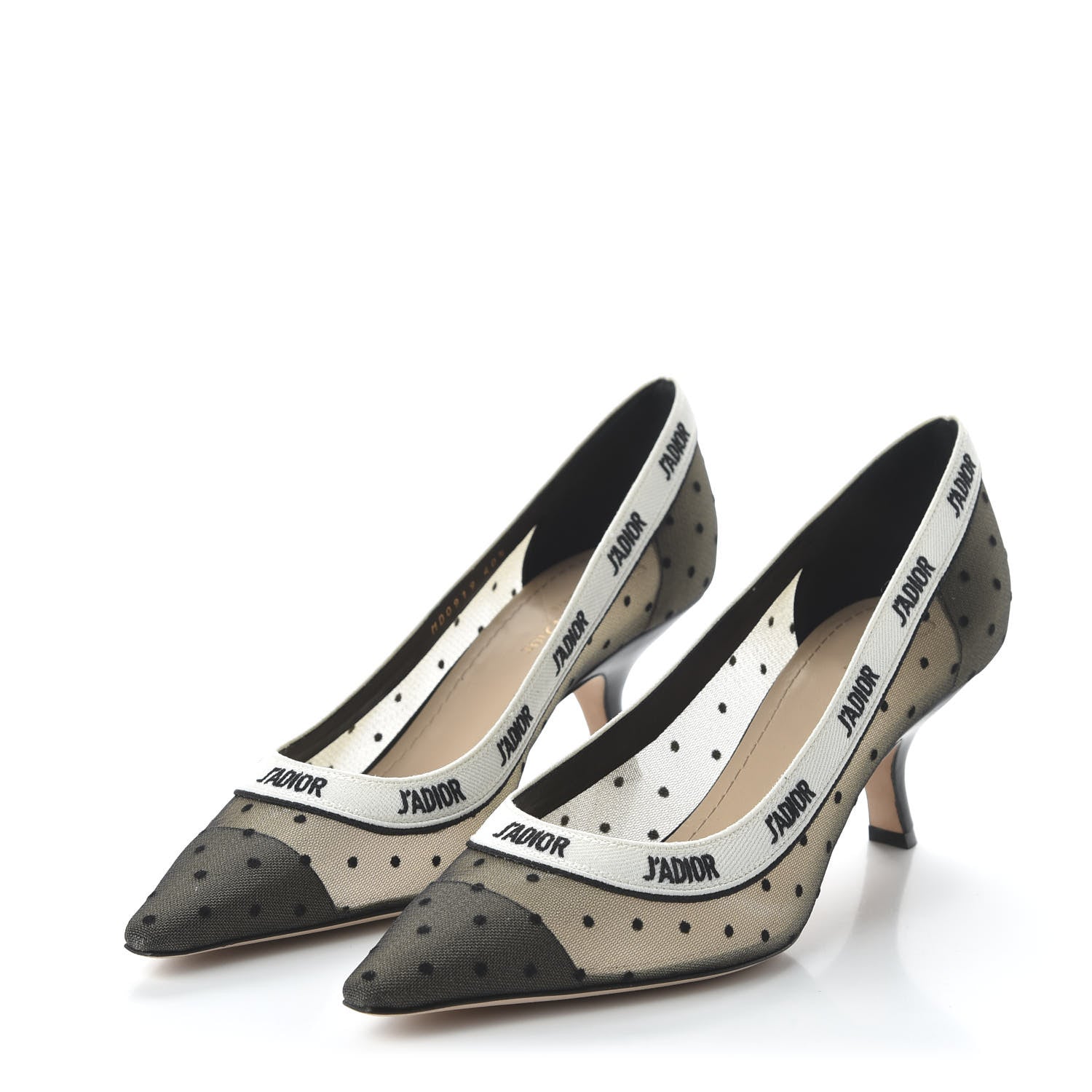 Christian Dior Plumetis Ribbon J'Adior 65mm Pumps 40.5 Black Nude 3 of 9