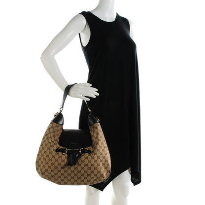 Gucci Monogram Margaux Calfskin Medium Emily Hobo Beige Ebony Cocoa 2 of 8