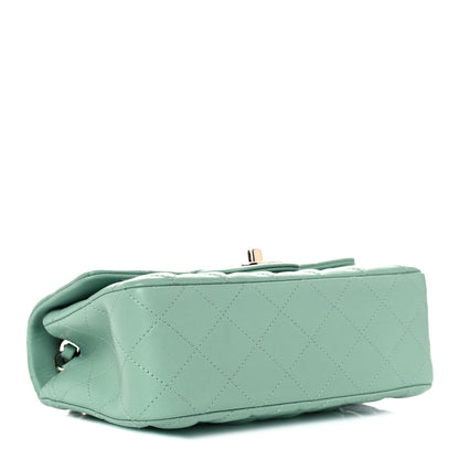 Chanel Lambskin Quilted Mini Rectangular Flap Light Green 4 of 9