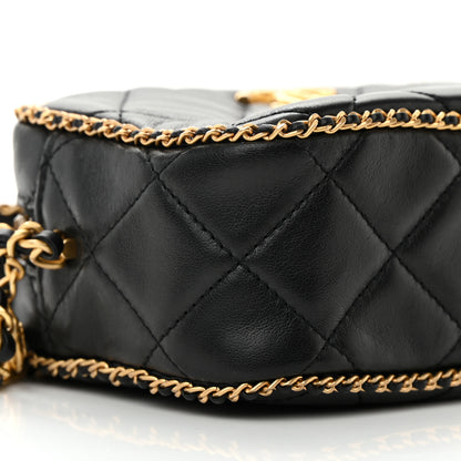 Chanel Lambskin Quilted Chain CC Mini Camera Case Black 11 of 15