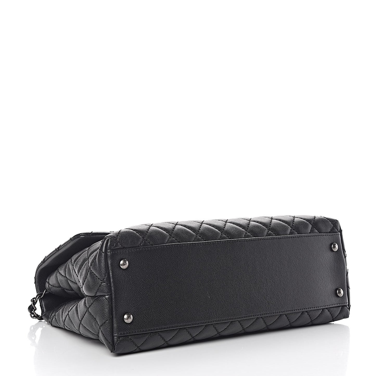 Caviar Quilted Medium Coco Handle Flap Black