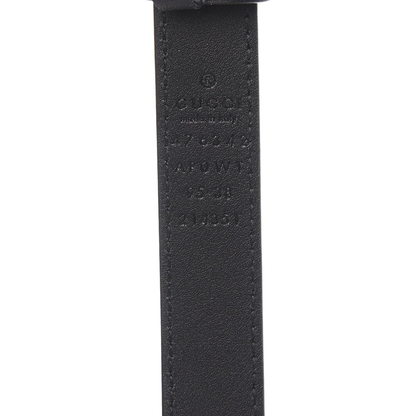 Calfskin Pearl Double G 20mm Belt 95 38 Black Cream