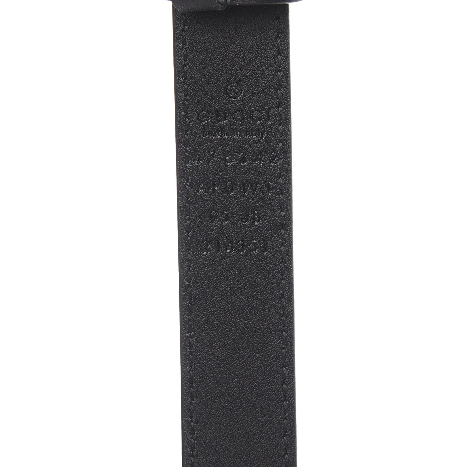 Gucci Calfskin Pearl Double G 20mm Belt 95 38 Black Cream 4 of 4