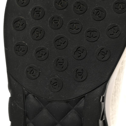 Chanel Fabric Calfskin Suede CC Womens Sneakers 40 White 6 of 8