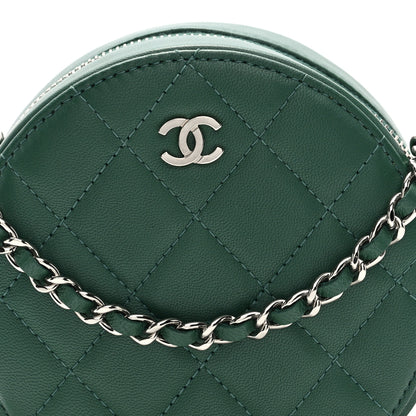Chanel Lambskin Quilted Round Clutch With Chain Green 8 of 10