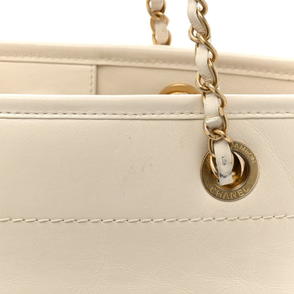 Chanel Aged Calfskin Small Charms Deauville Tote White 11 of 15