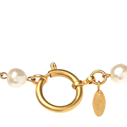 Chanel Pearl Medallion Long Necklace Gold 4 of 6