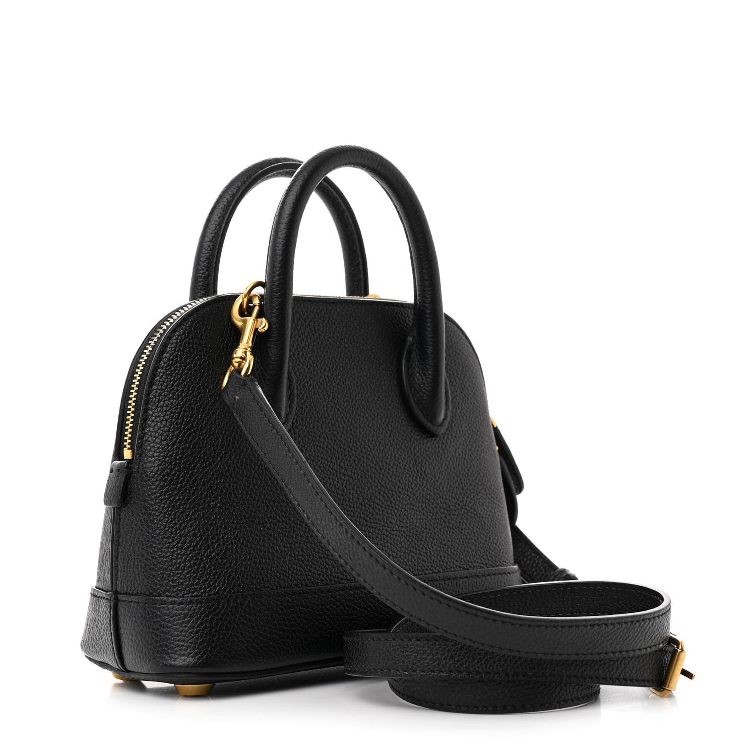 Balenciaga Signature Grained Calfskin XXS Ville Top Handle Bag Black White 3 of 14