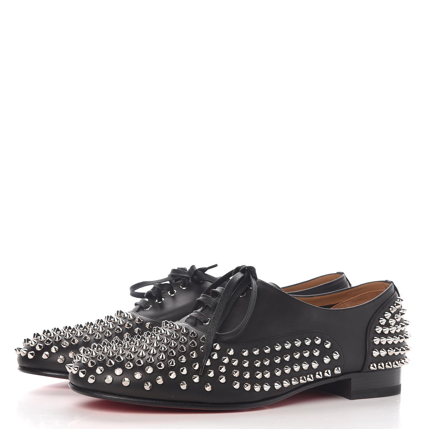 Calfskin Spike Mens Freddy Flat 45 Black