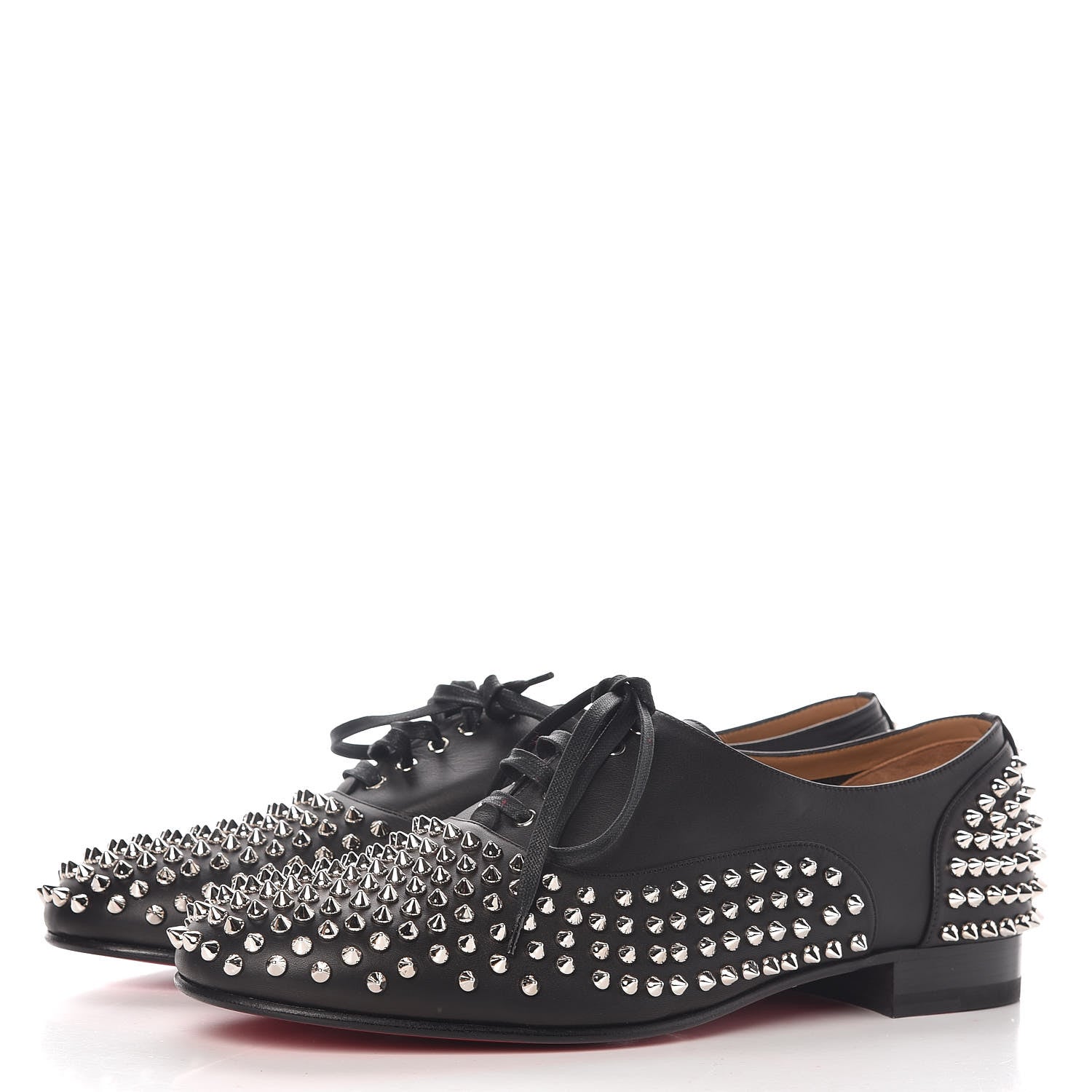 Christian Louboutin Calfskin Spike Mens Freddy Flat 45 Black 3 of 8