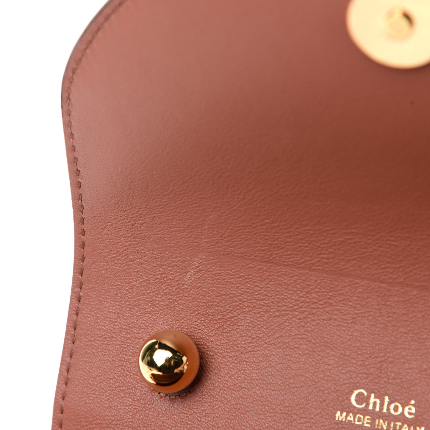 Calfskin Crocodile Embossed Small Aby Lock Chestnut Brown