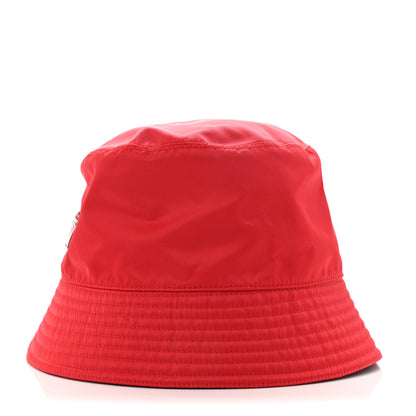 Prada Re-Nylon Metal Triangle Logo Womens Bucket Hat M Rosso 3 of 7