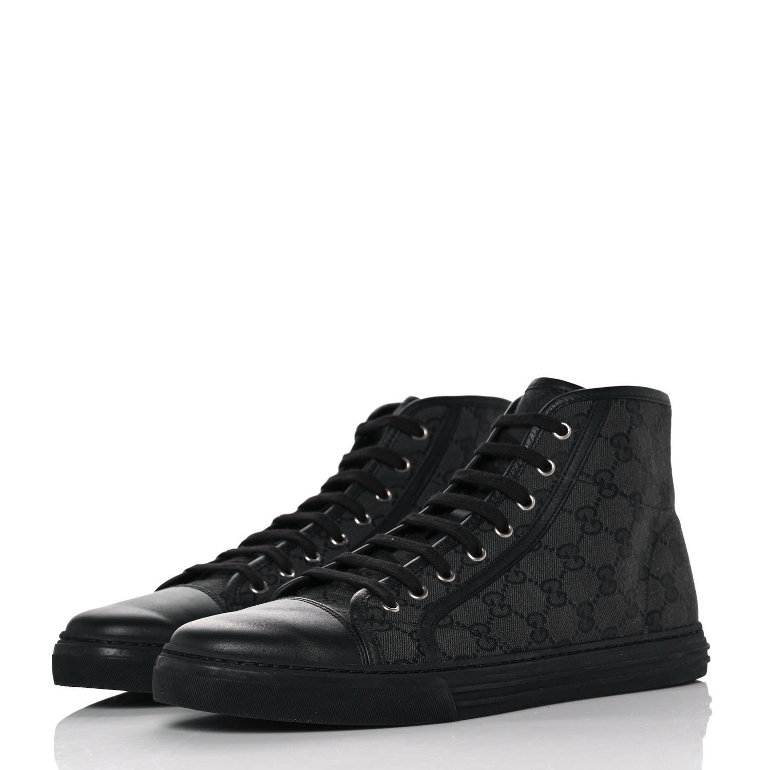 Gucci Monogram Mens High Top Sneakers 10 Black 3 of 9