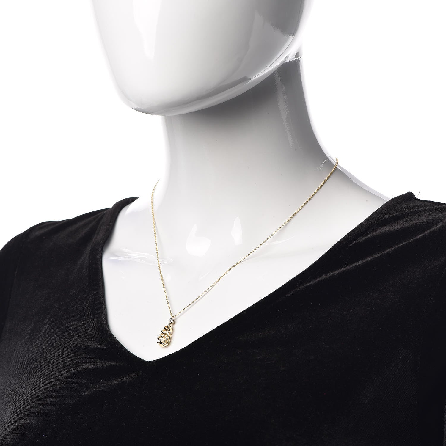 Tiffany 18K Yellow Gold Diamond Paloma Picasso Venezia Luce Pendant Necklace 2 of 6