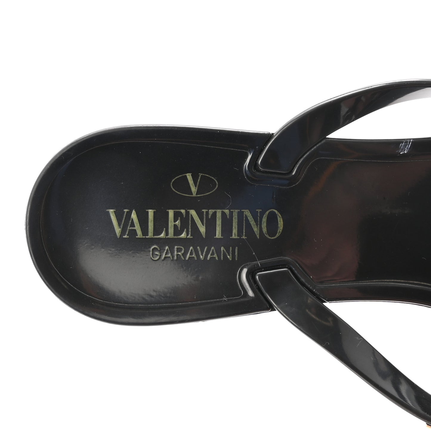 PVC Jelly Rockstud Bow Thong Sandals 39 Black