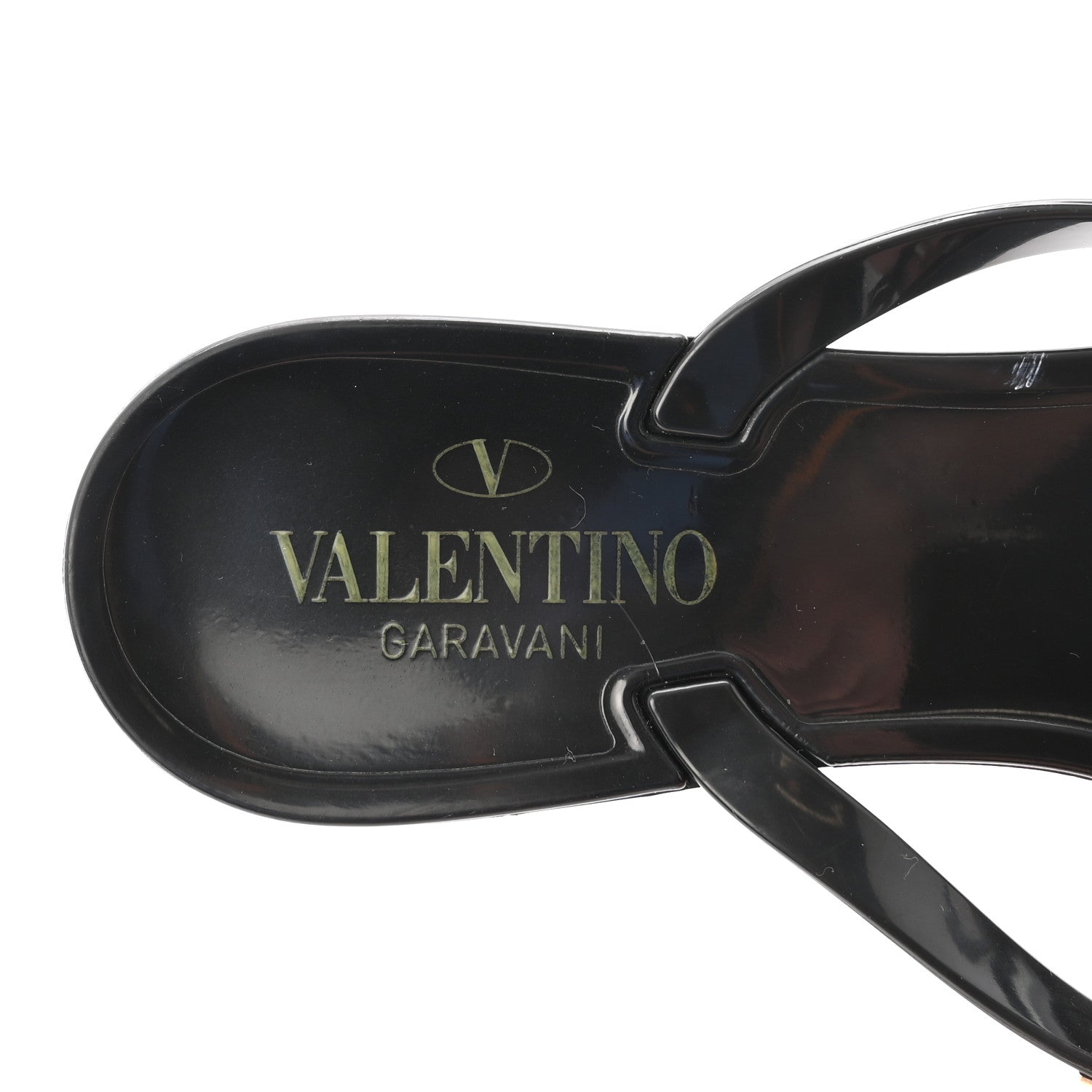 Valentino Garavani PVC Jelly Rockstud Bow Thong Sandals 39 Black 8 of 9