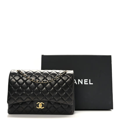 Chanel Lambskin Quilted Maxi Double Flap Black 10 of 10
