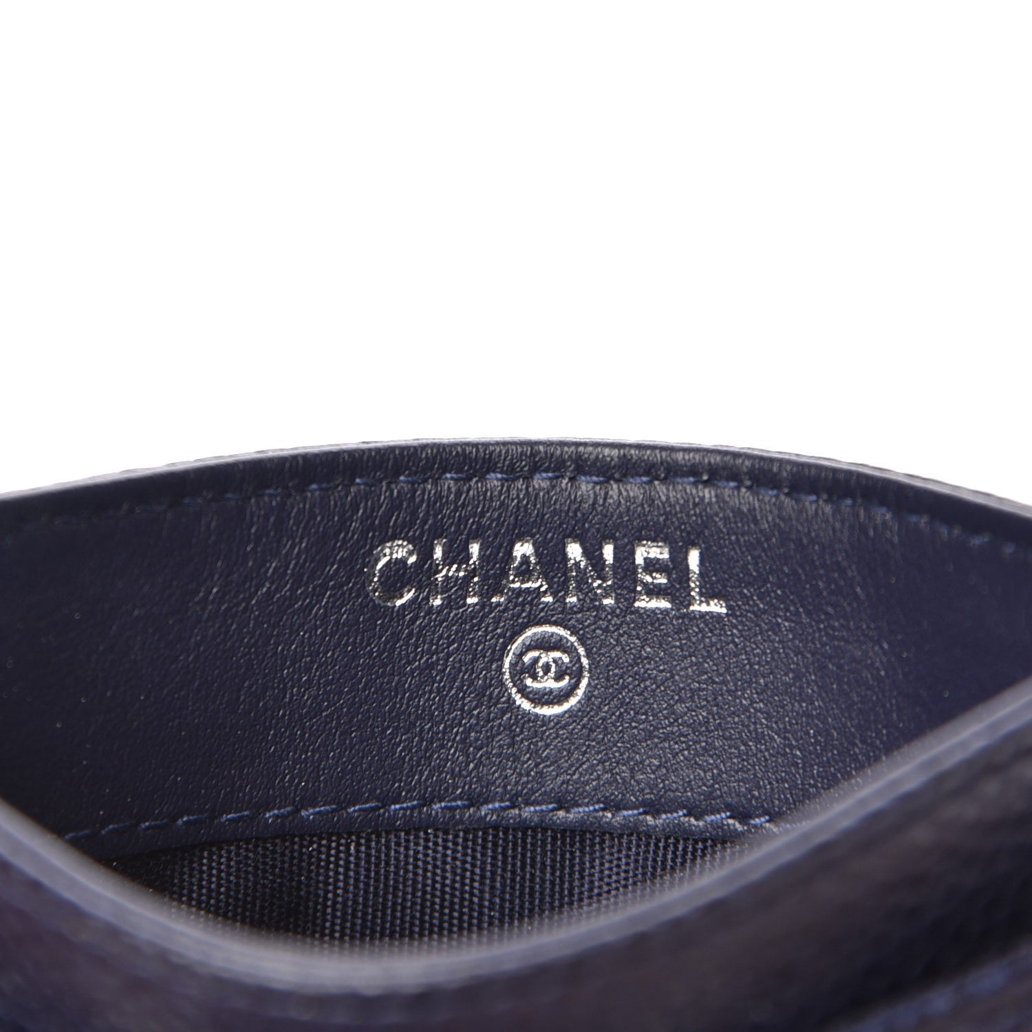 Chanel Caviar Quilted Diamond CC Card Holder Dark Navy 6 of 9