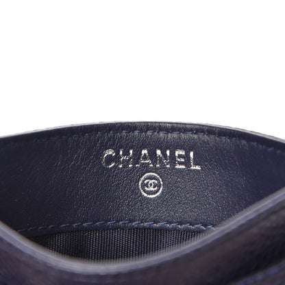 Chanel Caviar Quilted Diamond CC Card Holder Dark Navy 6 of 9