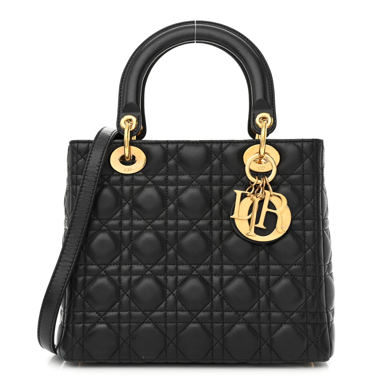 Christian Dior Lambskin Cannage Medium Lady Dior Black 1 of 10